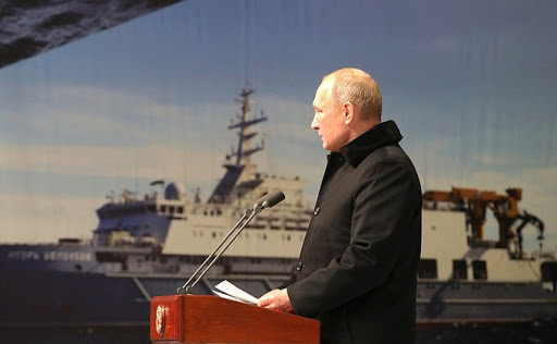 Владимир Путин на закладке кораблей