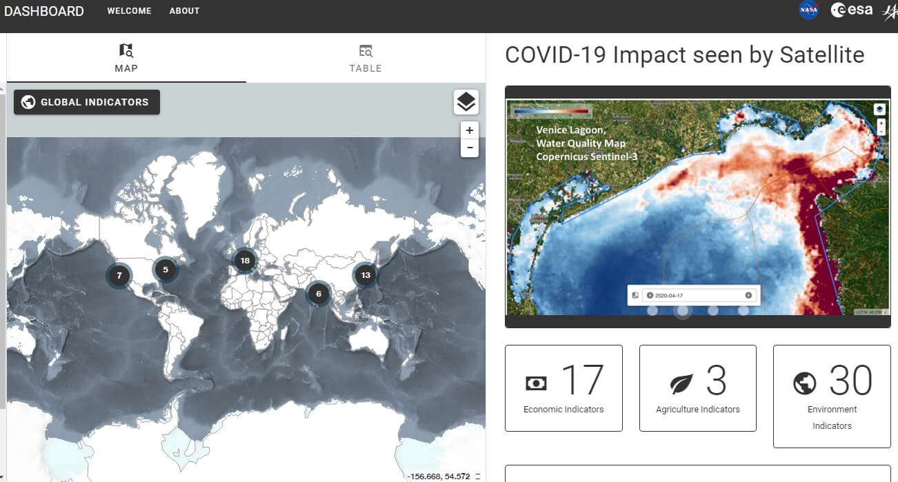 Приборная панель Земли для наблюдения за COVID-19